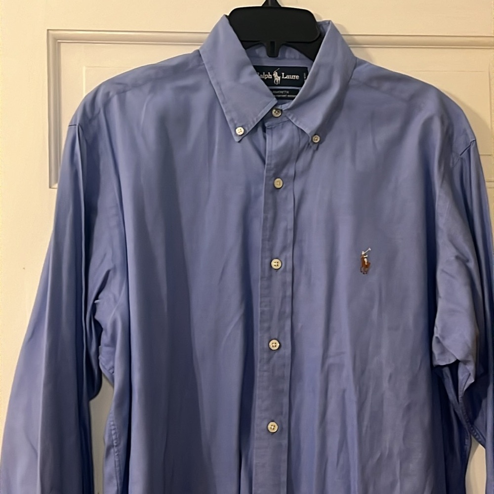 Ralph Lauren Polo blue men’s button down dress shirt-- size 15 1/2 - 33